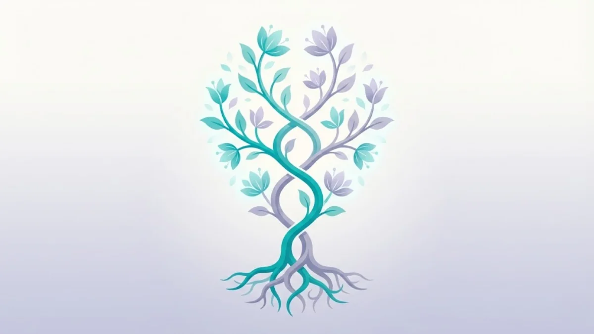 Elegant illustration of intertwining vines representing relationship connection